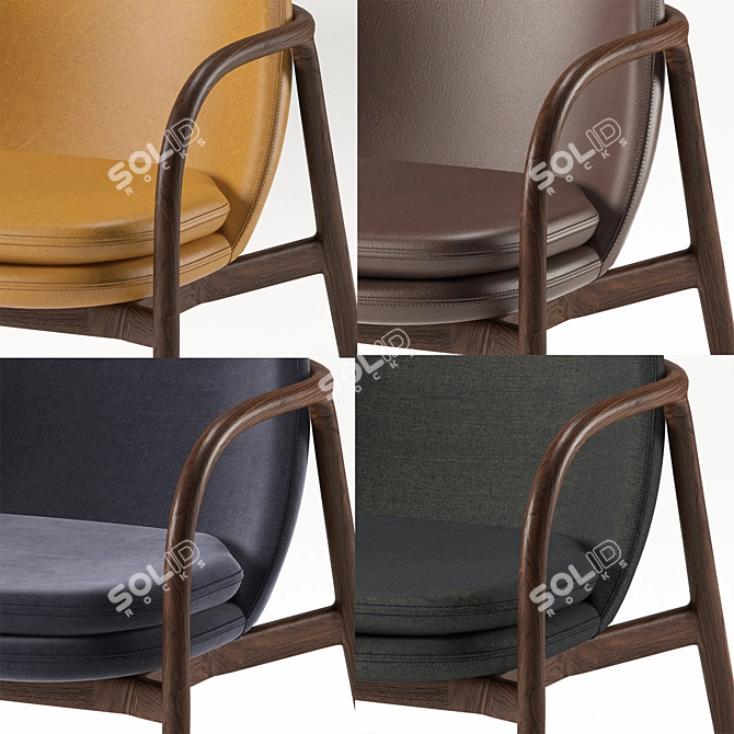 Elegant Neva Armchairs 3D model image 2