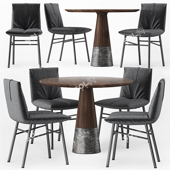 Modern Dining Set: Bonaldo PIL & ENNE ECHO 3D model image 1