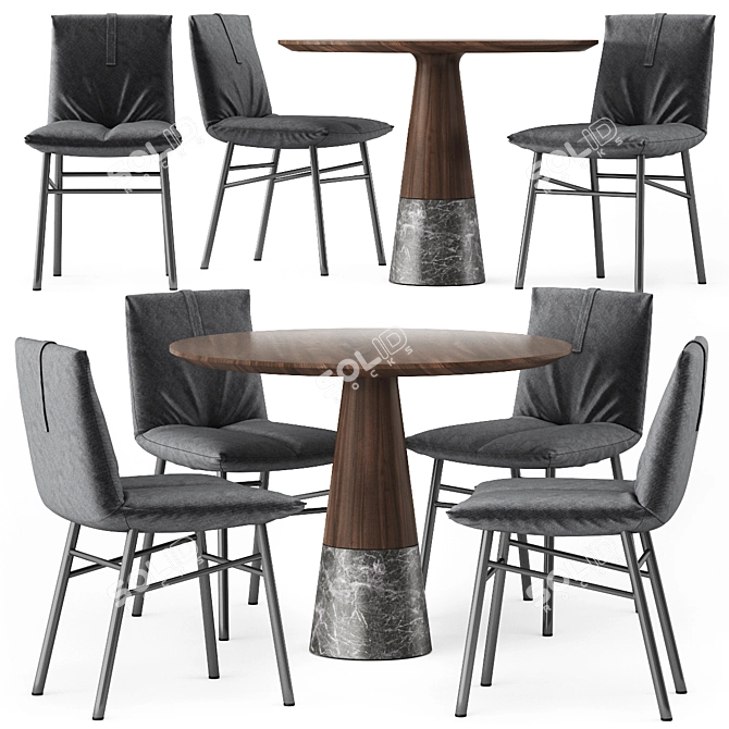 Modern Dining Set: Bonaldo PIL & ENNE ECHO 3D model image 4