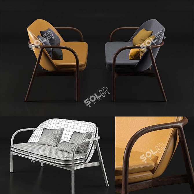 Neva Mesh Sofas 3D model image 2