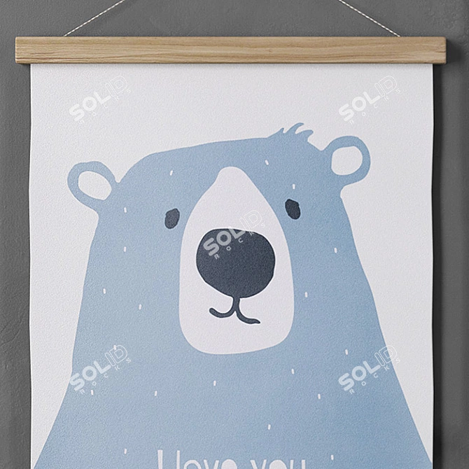 Bear and Grow Up Picture Frame (30 x 40 cm) 3D model image 3