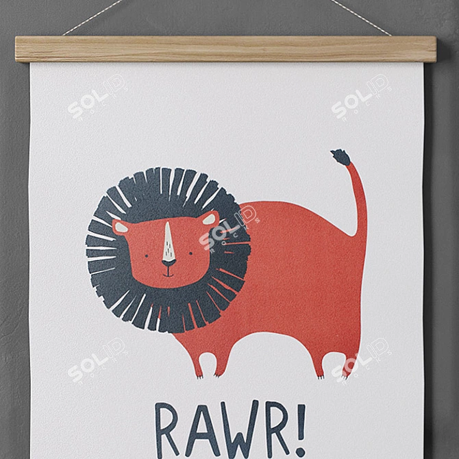 Rawr and Sunshine H & M Home Picture - 30 x 40 cm 3D model image 3