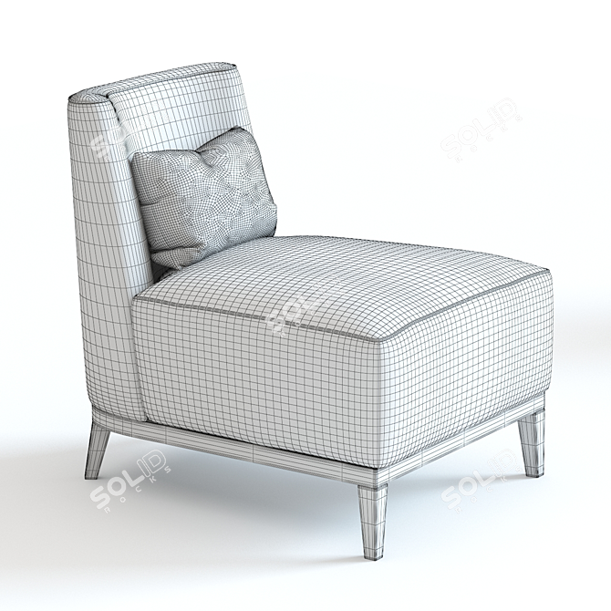 Sleek Lisbon Armchair: Detailed 3D Model 3D model image 2