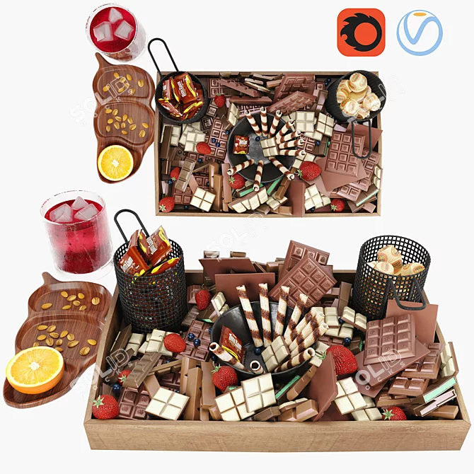 Delicious Chocolate Board 3D model image 1