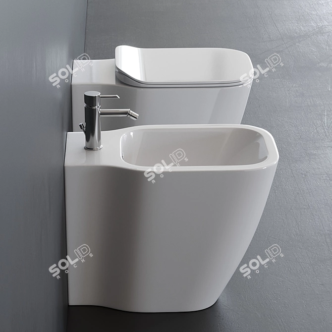 Essence-C Ceramic WC & Bidet 3D model image 2