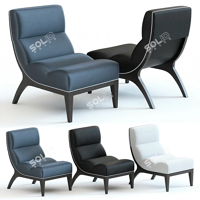 Sleek Kirk Armchair: High-Detailed 3D Model 3D model image 1