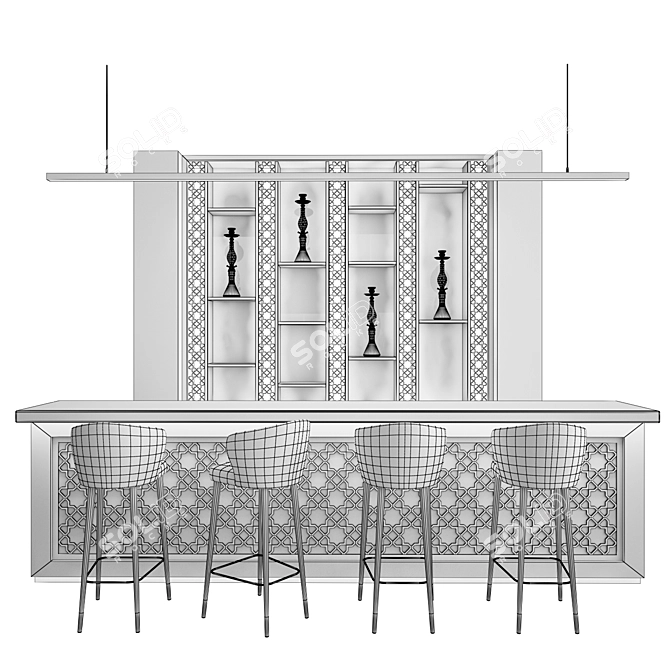 Restaurant Bar Set 3D model image 2