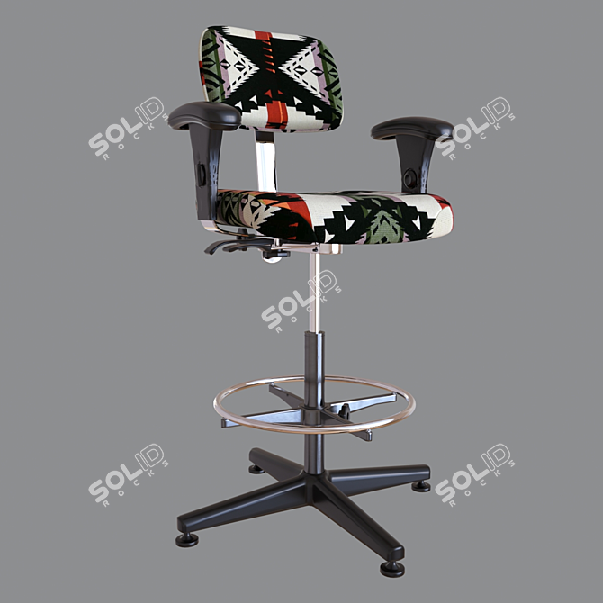 Ergonomic Work Stool 3D model image 1