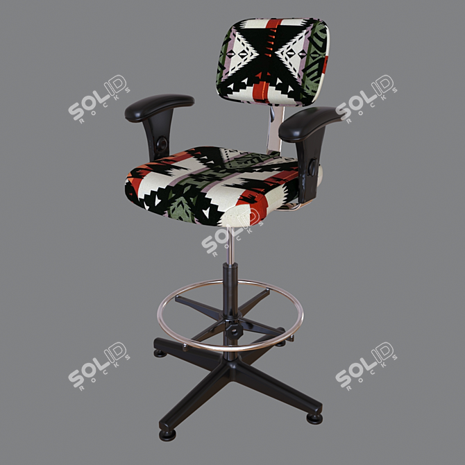 Ergonomic Work Stool 3D model image 2