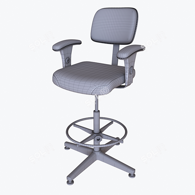 Ergonomic Work Stool 3D model image 3