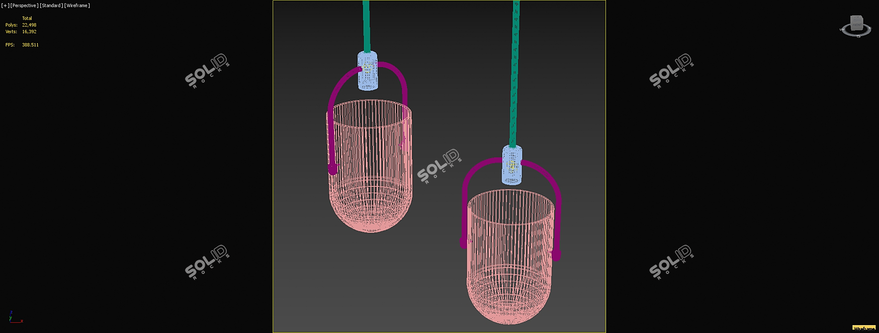 Mouth-Blown Glass Pendant Light 3D model image 2