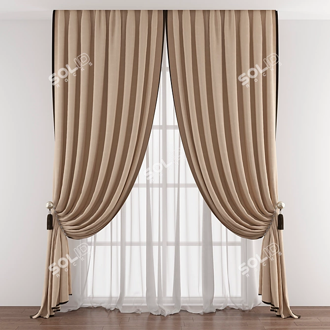 Refined Folded Curtain 3D model image 1