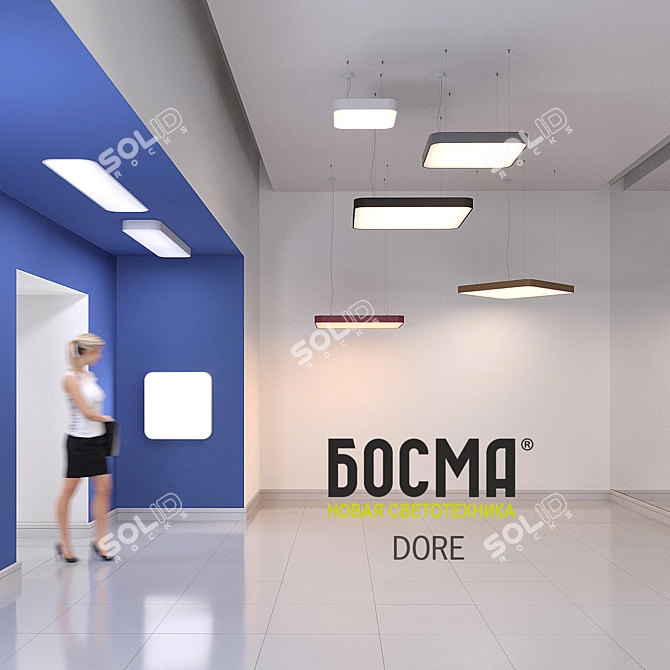 Sleek LED Lights for Public Spaces - DORE Series 3D model image 3