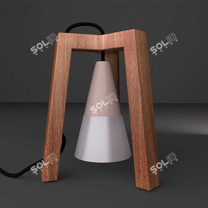 Satin White Glass Table Lamp 3D model image 1