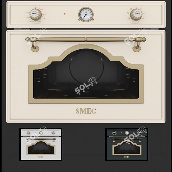 Smeg SF4750MPO Microwave: Sleek & Stylish Multifunction Oven 3D model image 1