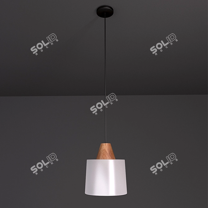 Sleek Satin Pendant Light 3D model image 1