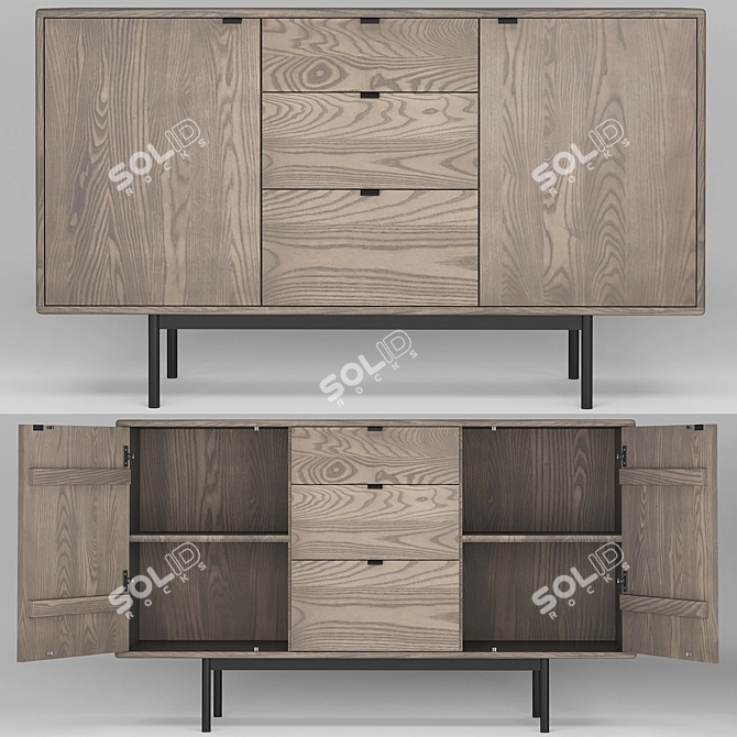 Modern Hensley Storage Cabinet 3D model image 1