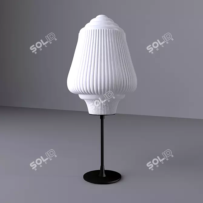 Boho Table Light: Opal Glass & Black Fittings 3D model image 1