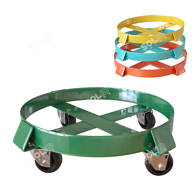 Heavy Duty Steel Drum Dolly 3D model image 1