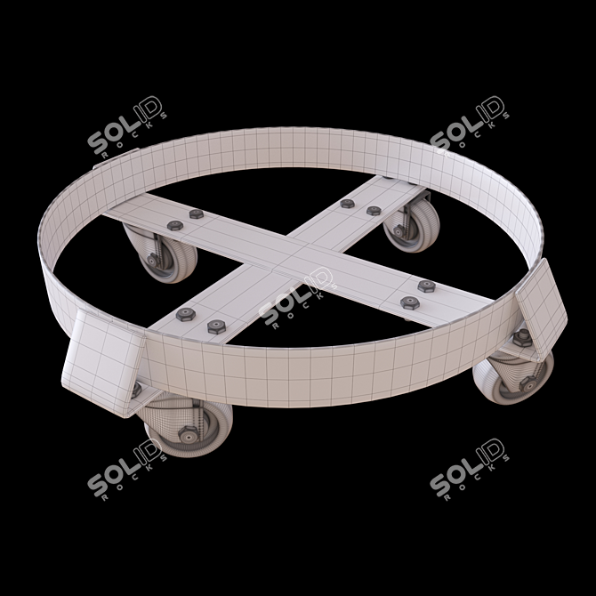 Heavy Duty Steel Drum Dolly 3D model image 3