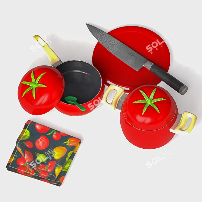 Kitchen Tomato Set: Complete Your Culinary Experience 3D model image 3