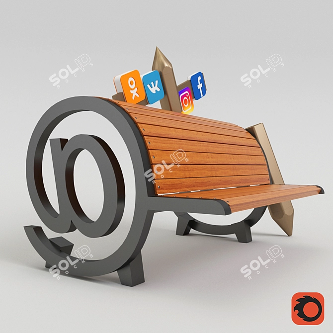 Blogger's Bench 3D model image 1