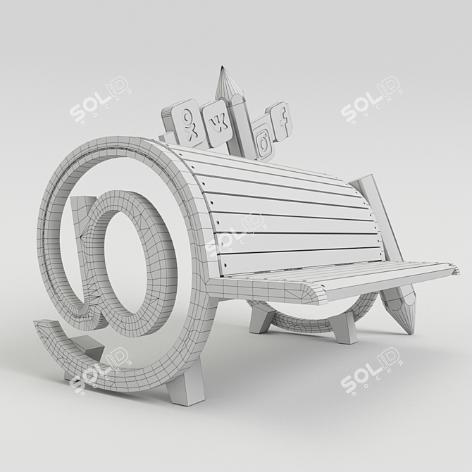 Blogger's Bench 3D model image 3