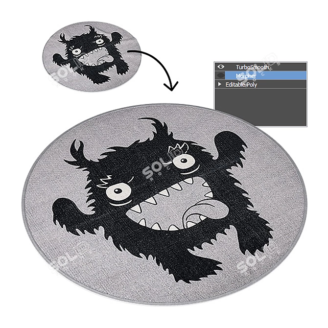 Monster Magic Rug | Small Bloomingville 3D model image 2