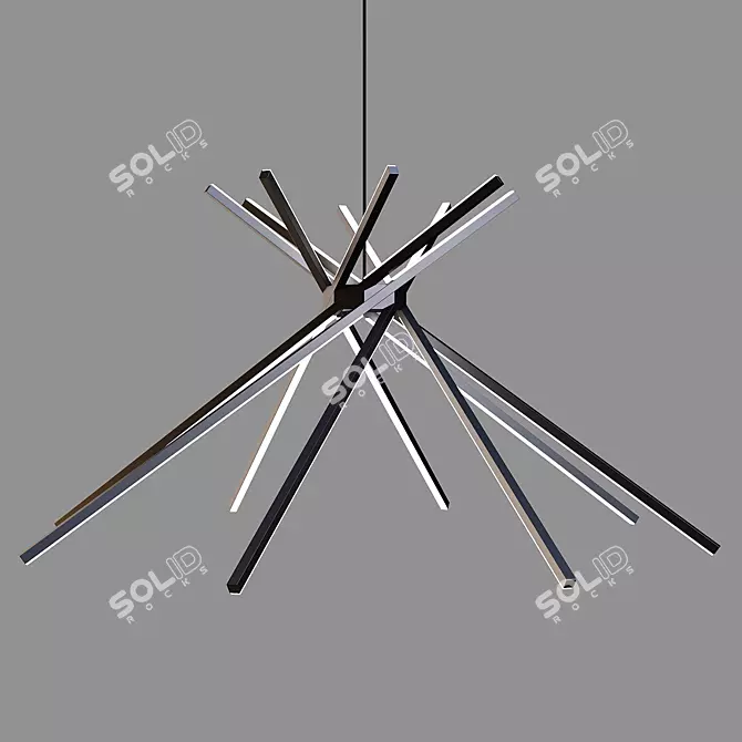 Shanghai Pendant Lamp: Eastern-inspired Aluminum Design 3D model image 1