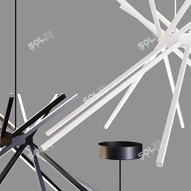 Shanghai Pendant Lamp: Eastern-inspired Aluminum Design 3D model image 2