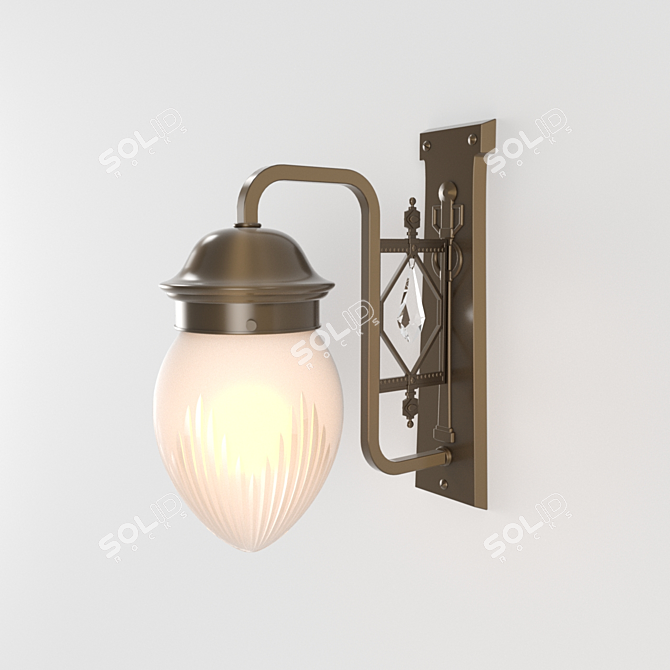 Pannon Brass Wall Light 3D model image 1