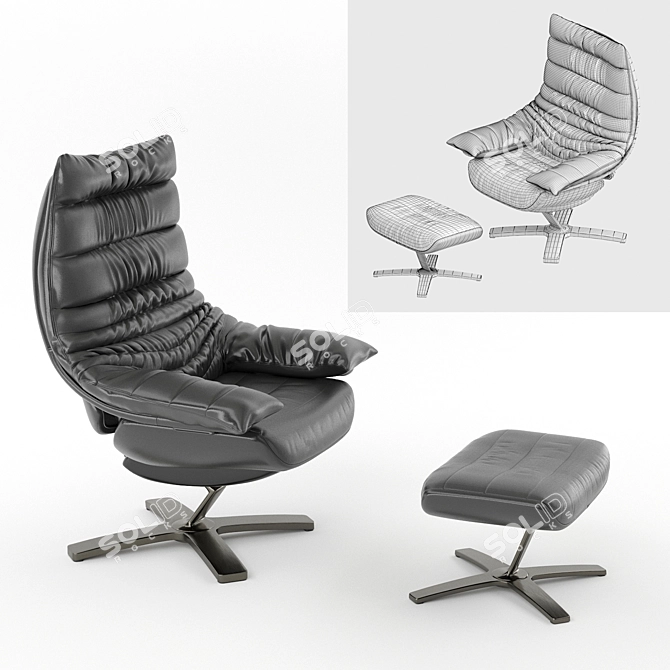 Relax in Style: Natuzzi Re-vive Lounge Recliner 3D model image 3