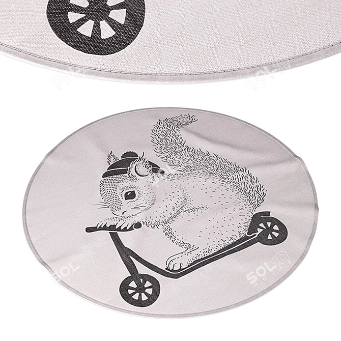 Bloomingville Squirrel Round Rug 3D model image 1