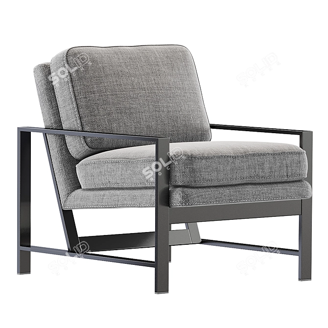 Modern Metal Upholstered Chair 3D model image 1