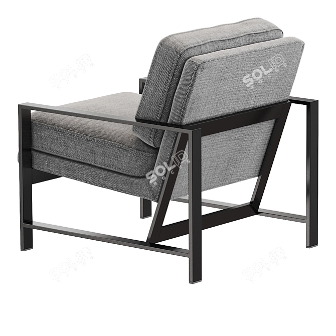 Modern Metal Upholstered Chair 3D model image 2