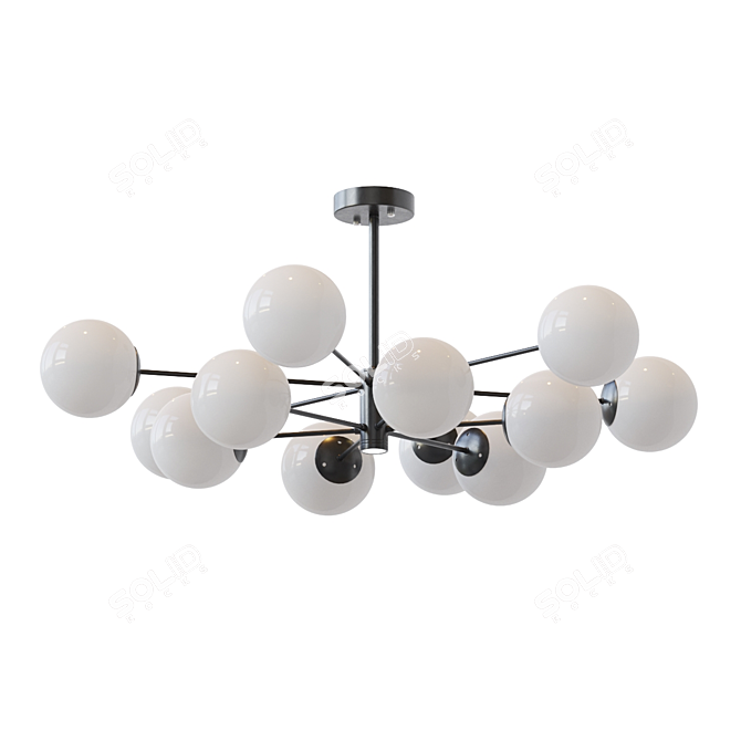 Sleek Balls Chandelier 3D model image 1