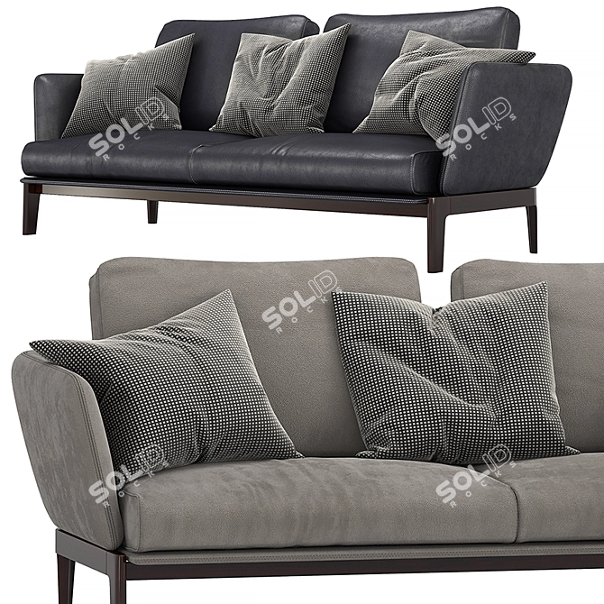 Elegant Chesterfield-style Chelsea Sofa 3D model image 1