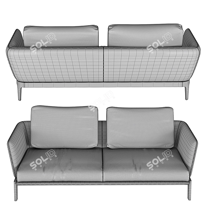 Elegant Chesterfield-style Chelsea Sofa 3D model image 3