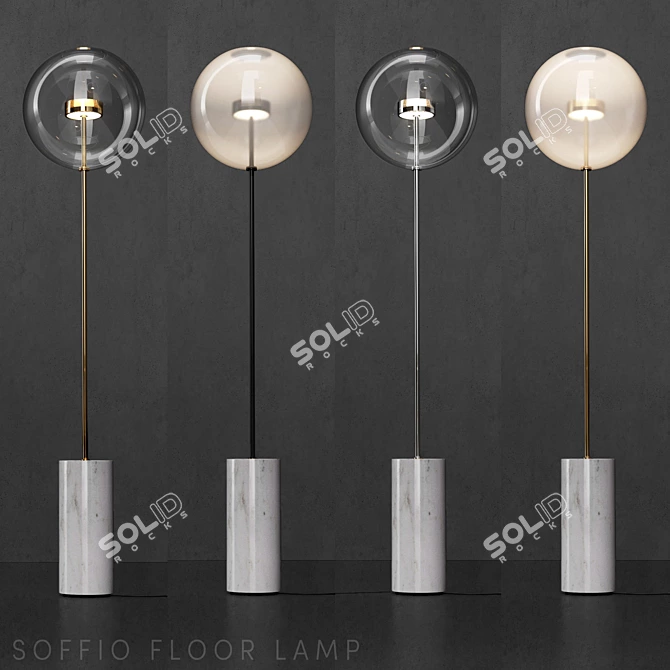 Modern Floor Lamp G&C Bolle Soffio 3D model image 1