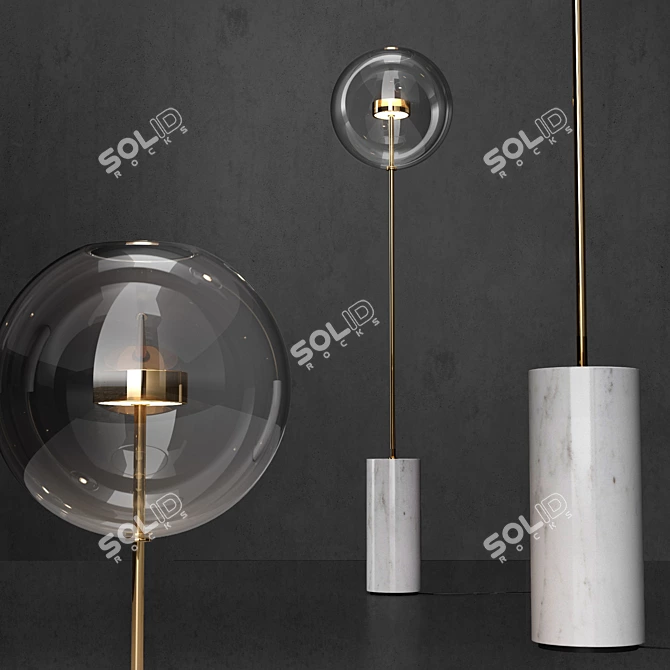 Modern Floor Lamp G&C Bolle Soffio 3D model image 2