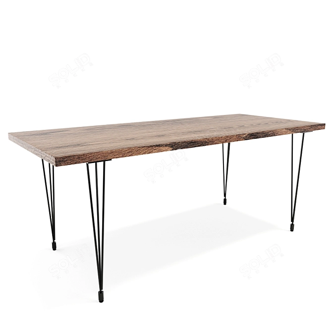 Urban Loft Reclaimed Wood Dining Set 3D model image 3