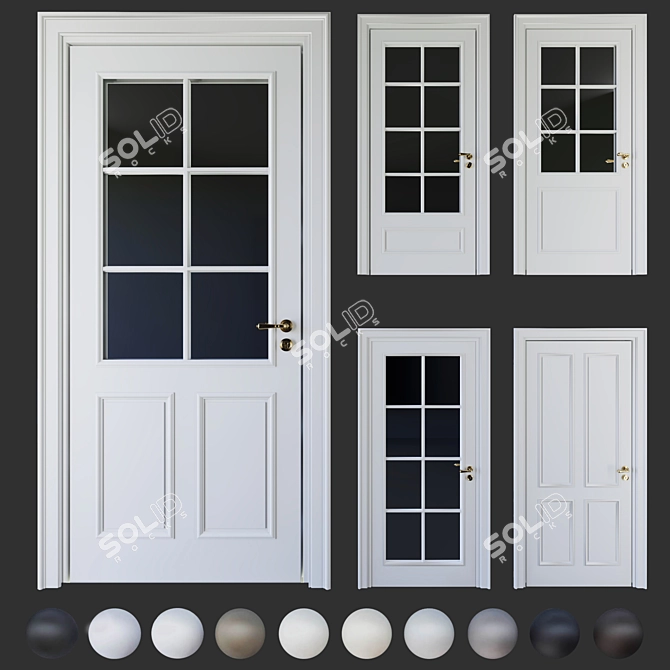 Parisian Neoclassic Door Collection 3D model image 1