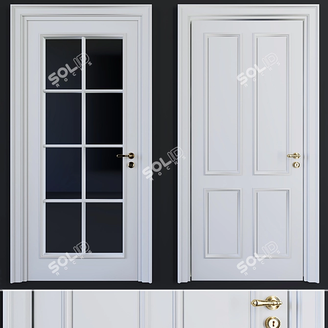 Parisian Neoclassic Door Collection 3D model image 2