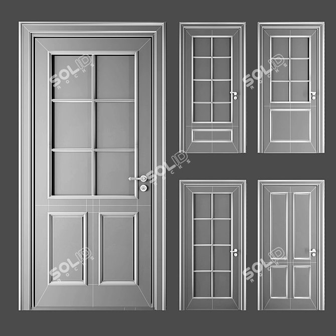 Parisian Neoclassic Door Collection 3D model image 3