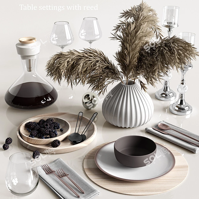 Reed-Inspired Table Setting 3D model image 1