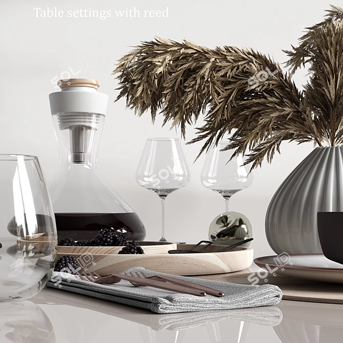 Reed-Inspired Table Setting 3D model image 3