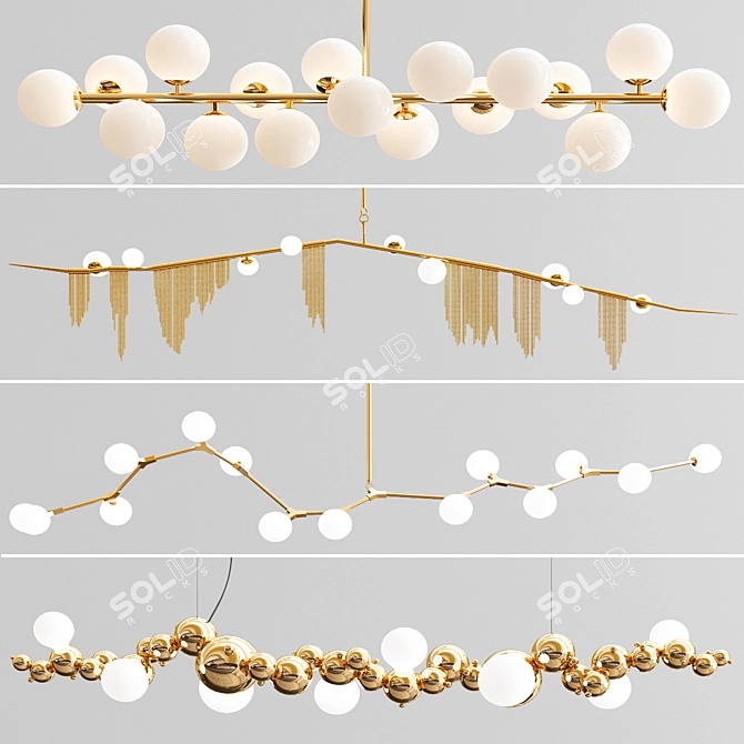 Exclusive Chandelier Collection: Elegant Illumination 3D model image 1