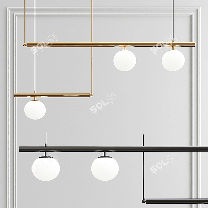 Sleek Satellite Pendant Light 3D model image 1