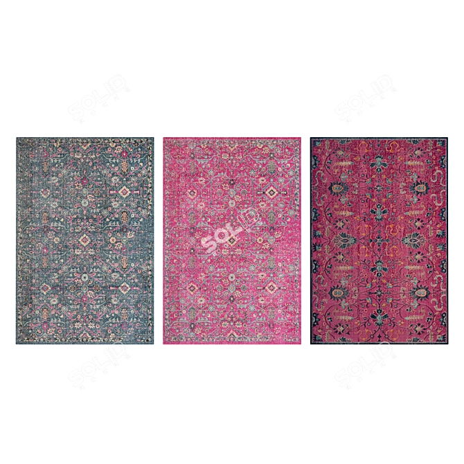 Premium Textured Carpets Set 3D model image 3