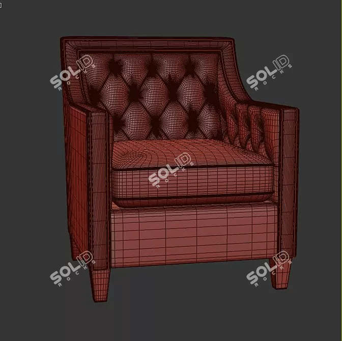 Elegant Orchid Armchair 3D model image 3